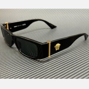 Versace Black Men's Gold 55mm Sunglasses